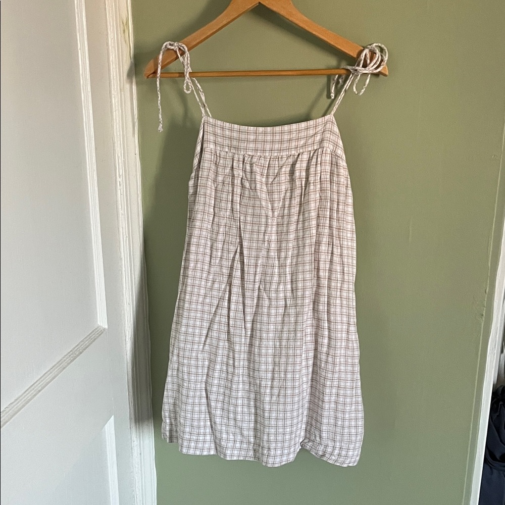 Abercrombie & Fitch Beige Plaid Midi Skirt